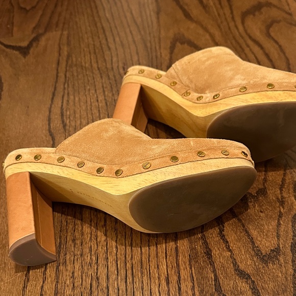 Veronica Beard Camel Suede Mules - Picture 5 of 5